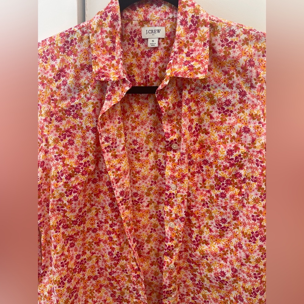 J. Crew Pink Button Down Casual Shirt with Long Sleeves size S - Picture 2 of 8